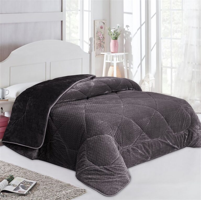 Κουβερτοπάπλωμα Jacquard Waves-Fleece 700 gr/m² 1960 Grey-Black 160x220 100% Polyester