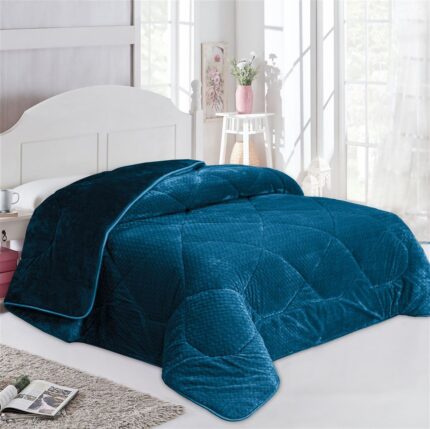 Κουβερτοπάπλωμα Jacquard Waves-Fleece 700 gr/m² 1960 Petrol 160x220 100% Polyester