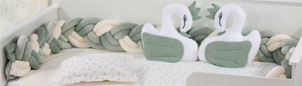 Πάντα Πλεξούδα bebe Velvet 22 Μήκος 220 cm White-Green 100% Polyester