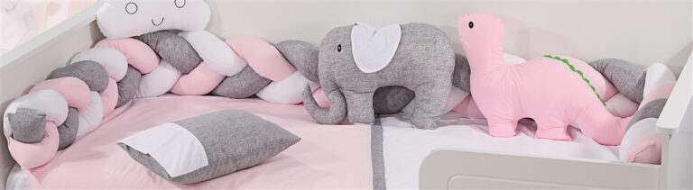 Πάντα Πλεξούδα bebe Τρίχρωμη 29 Μήκος 220 cm Grey-Pink 65/35 Cott/Pol